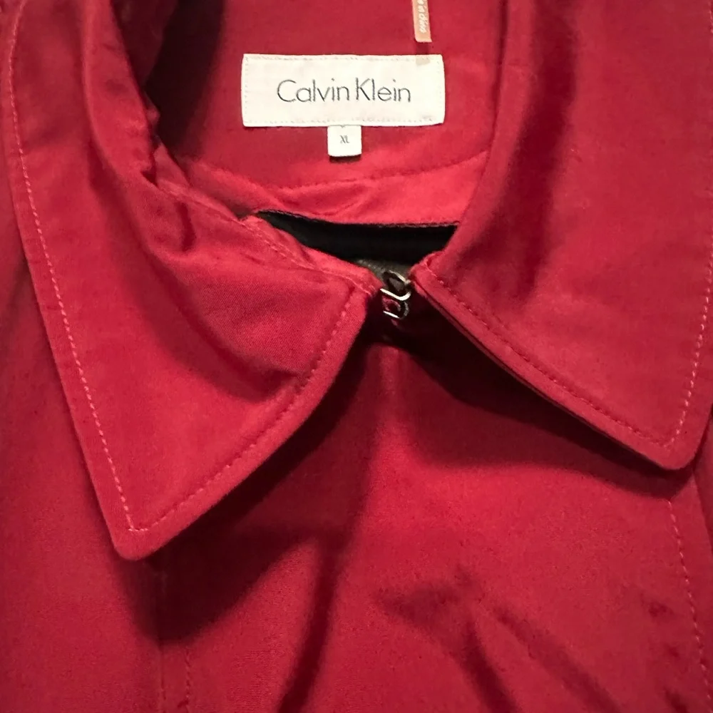 Calvin Klein Elegant Burgundy Trench Coat - Picture 4 of 6